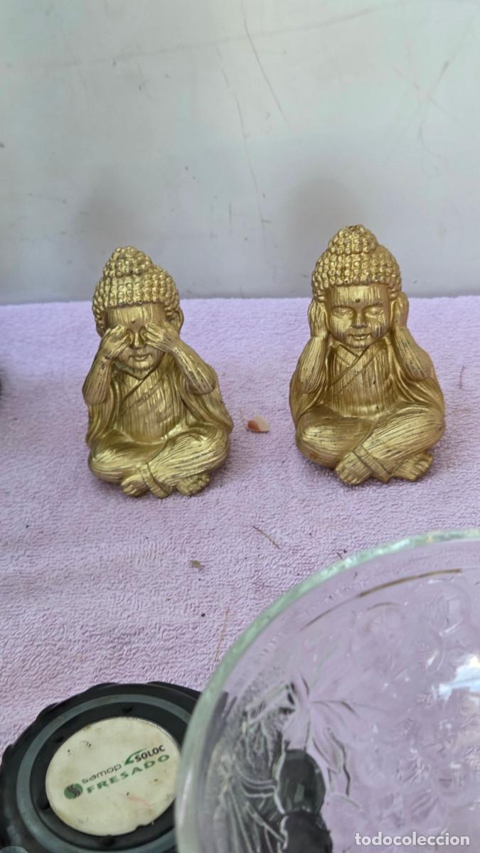 Vintage: 2 peque&ntilde;os budas dorado