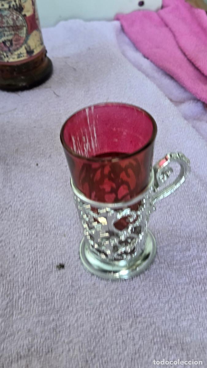 Vintage: taza de cristal granate