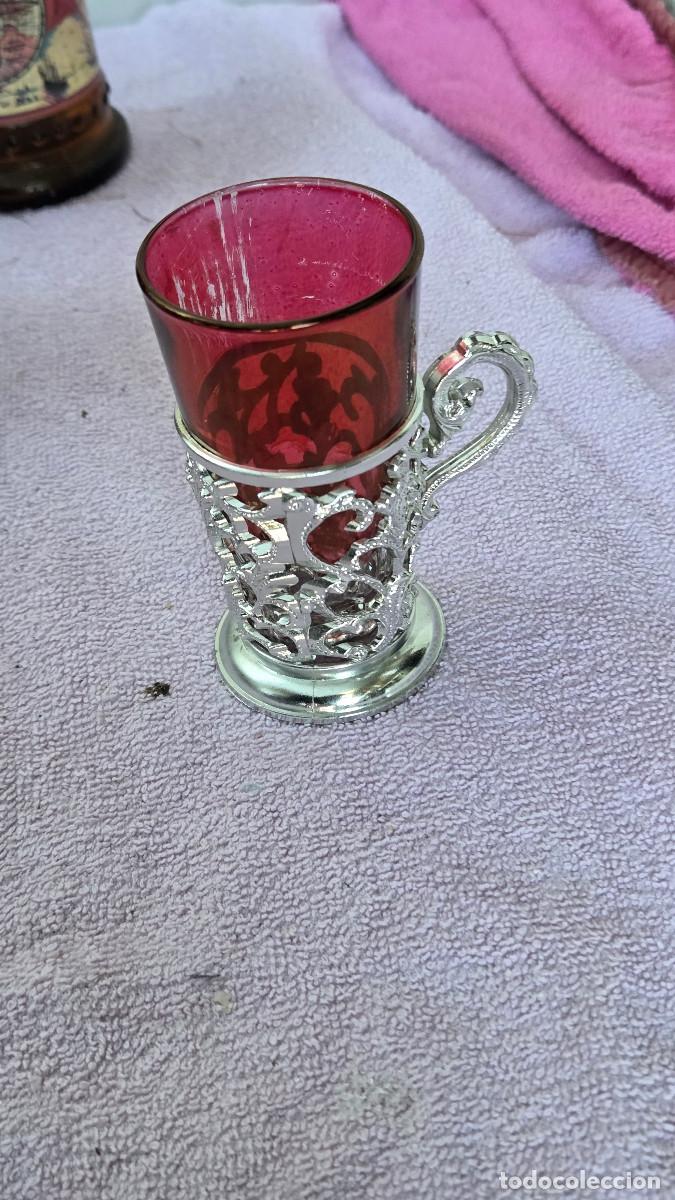 Vintage: taza de cristal granate - Foto 2