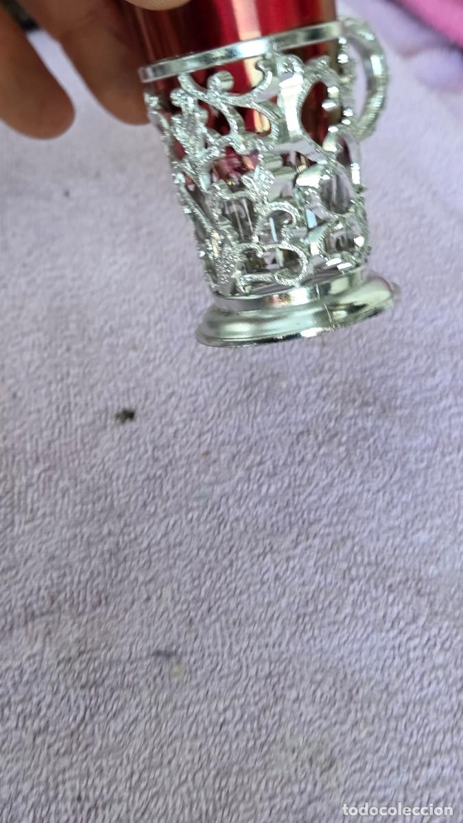 Vintage: taza de cristal granate - Foto 3