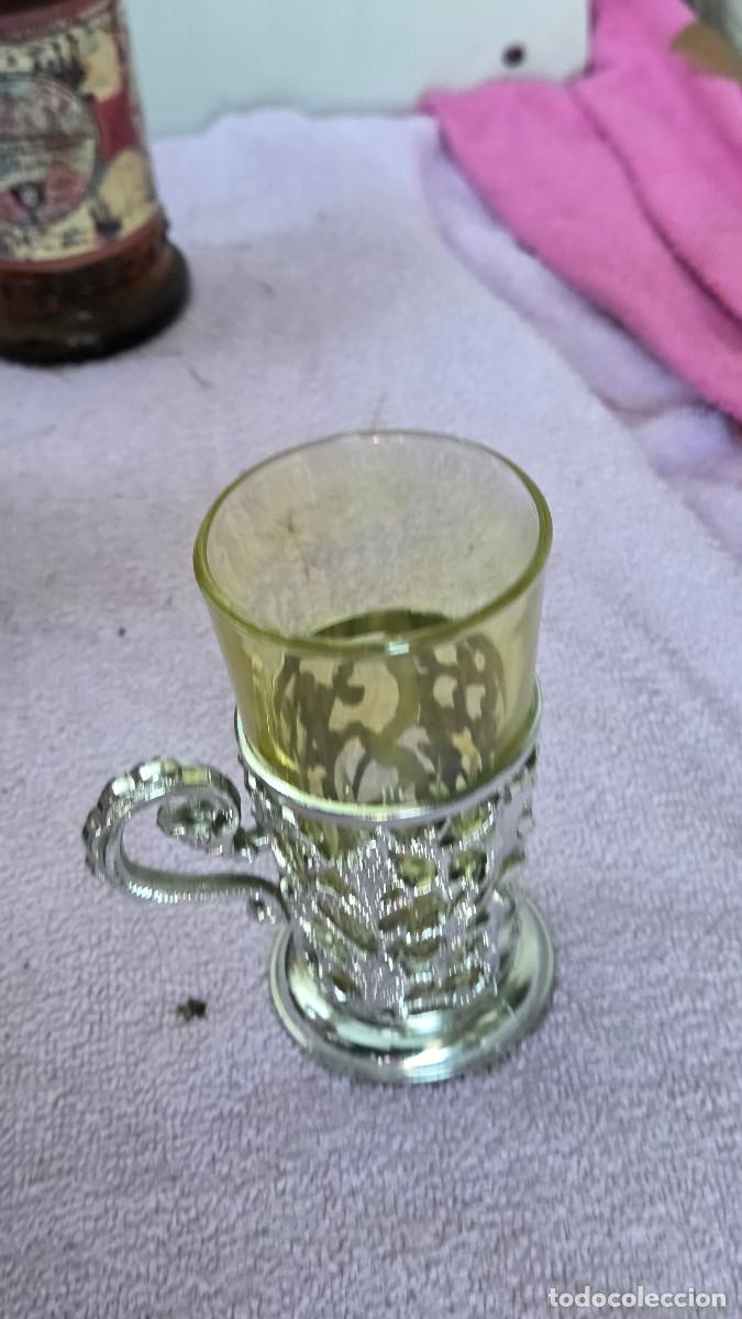 Vintage: taza de cristal amarillo - Foto 3