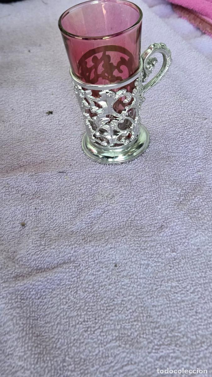 Vintage: taza de cristal granate