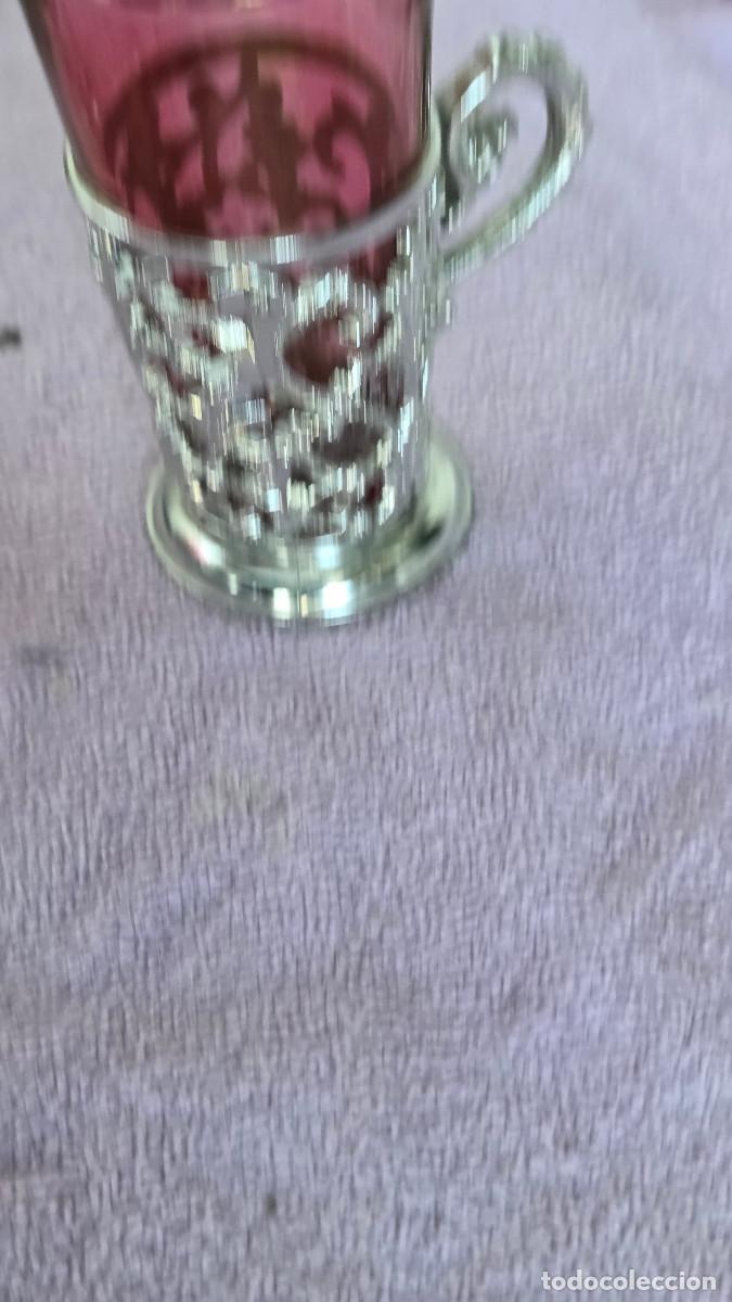 Vintage: taza de cristal granate - Foto 2