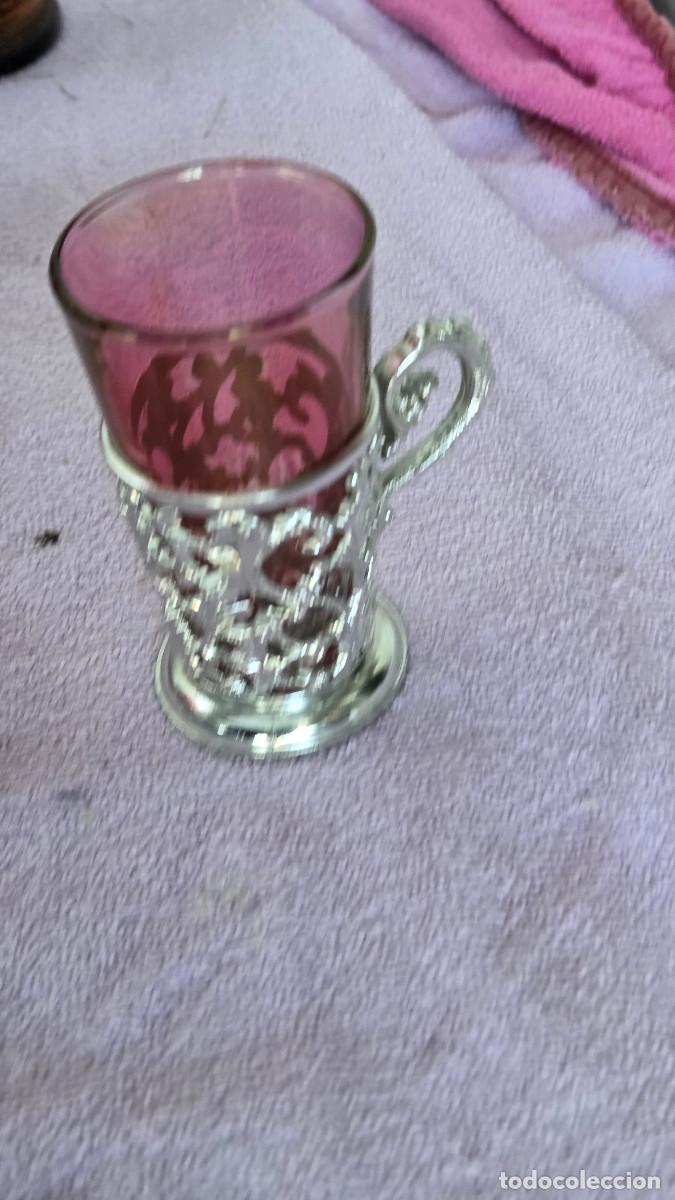 Vintage: taza de cristal granate - Foto 3