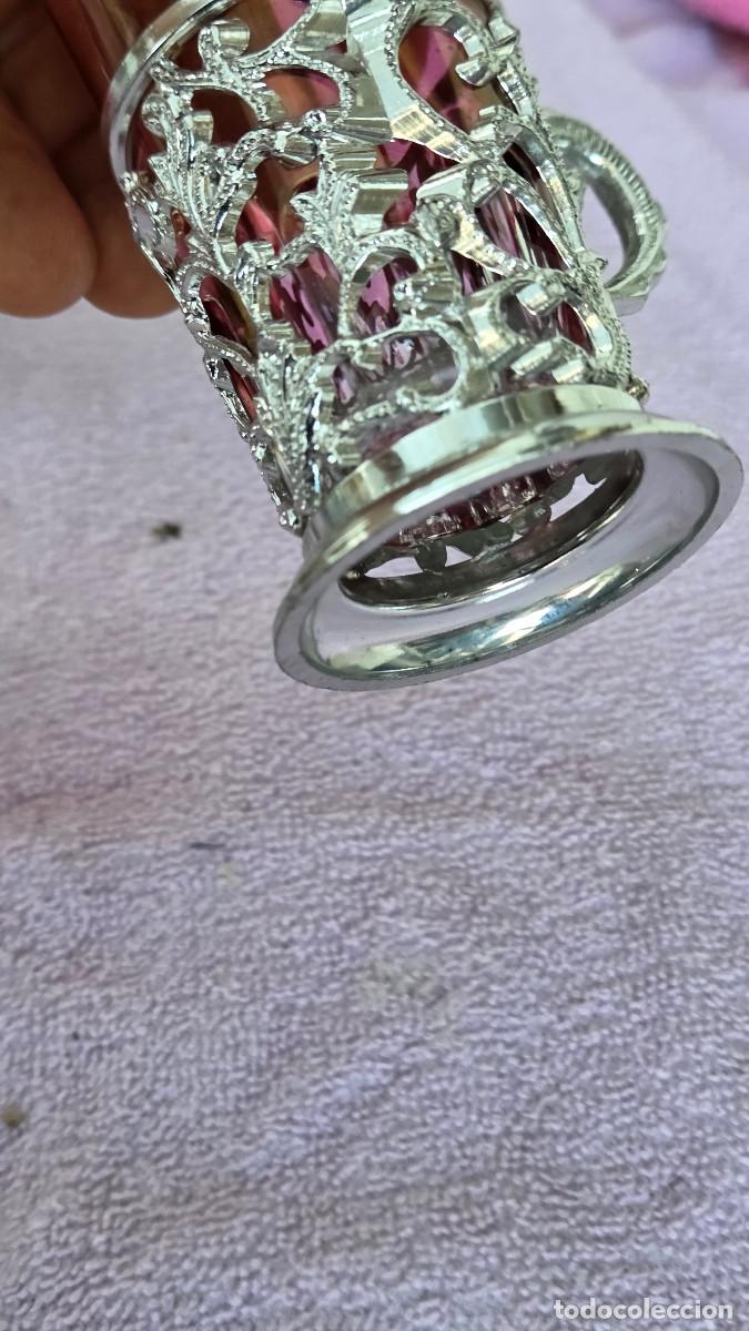 Vintage: taza de cristal granate - Foto 4