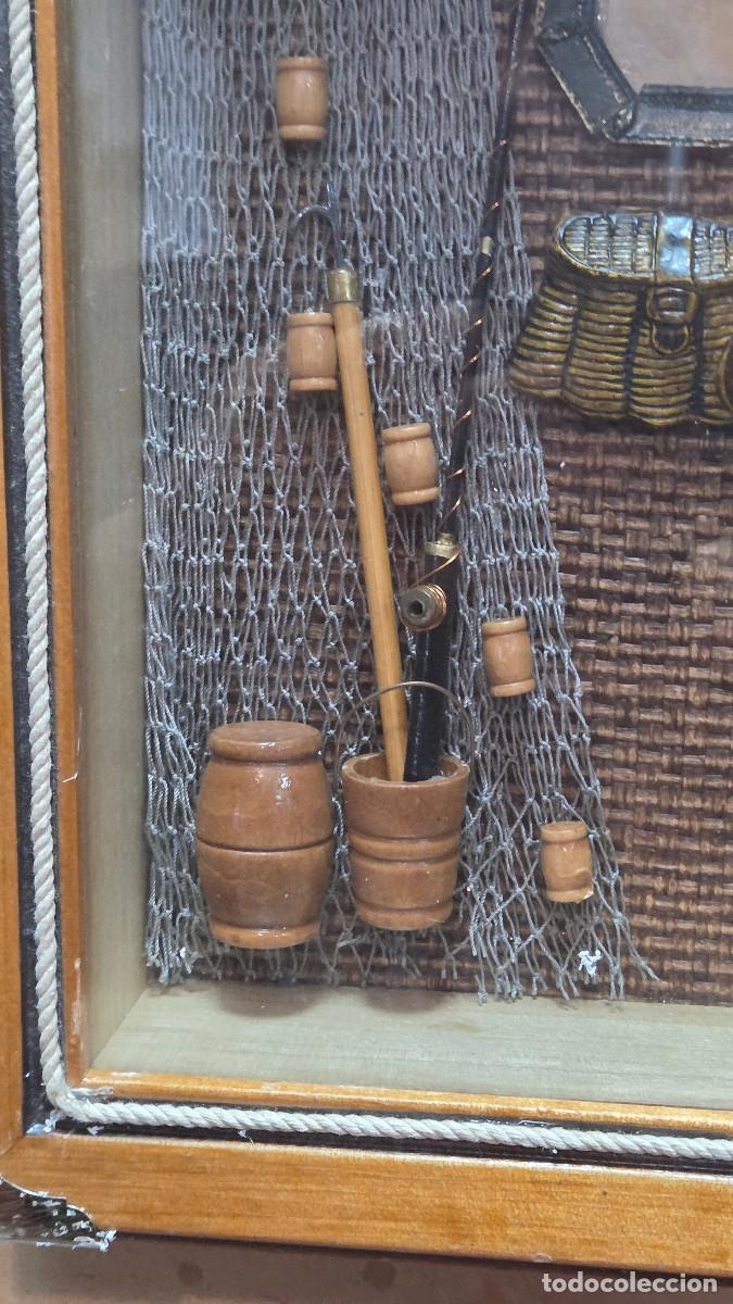 Vintage: cuadro con ascesorios de pesca - Foto 6