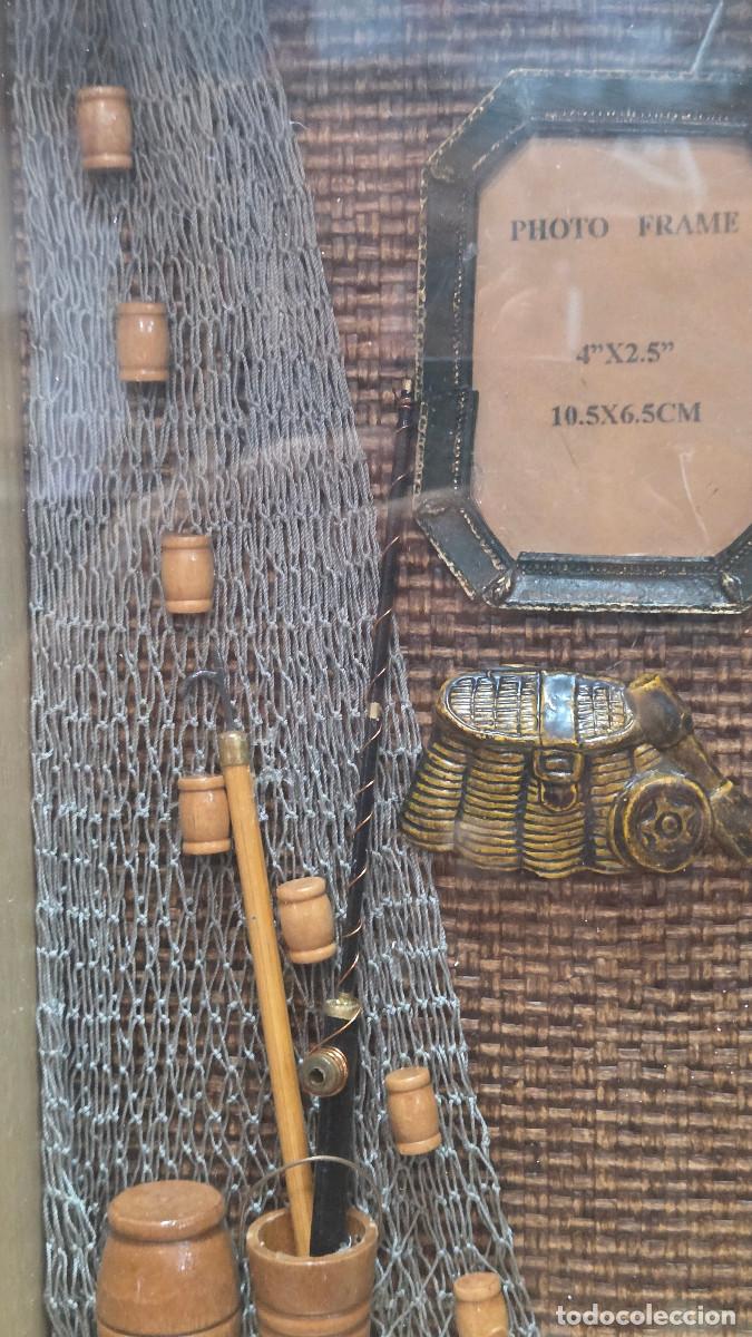 Vintage: cuadro con ascesorios de pesca - Foto 7