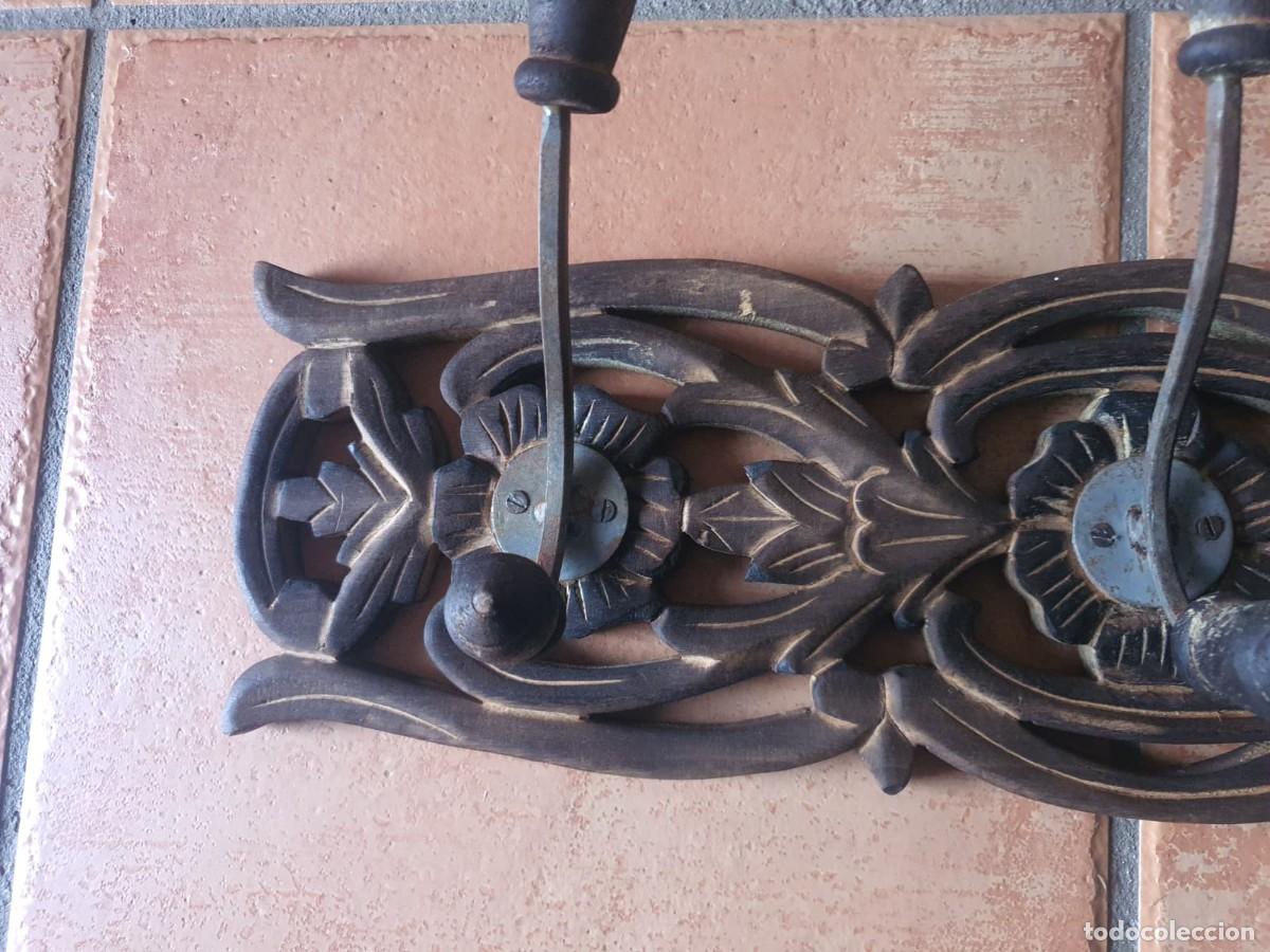Vintage: Perchero de Pared Vintage Madera y Hierro - Foto 3