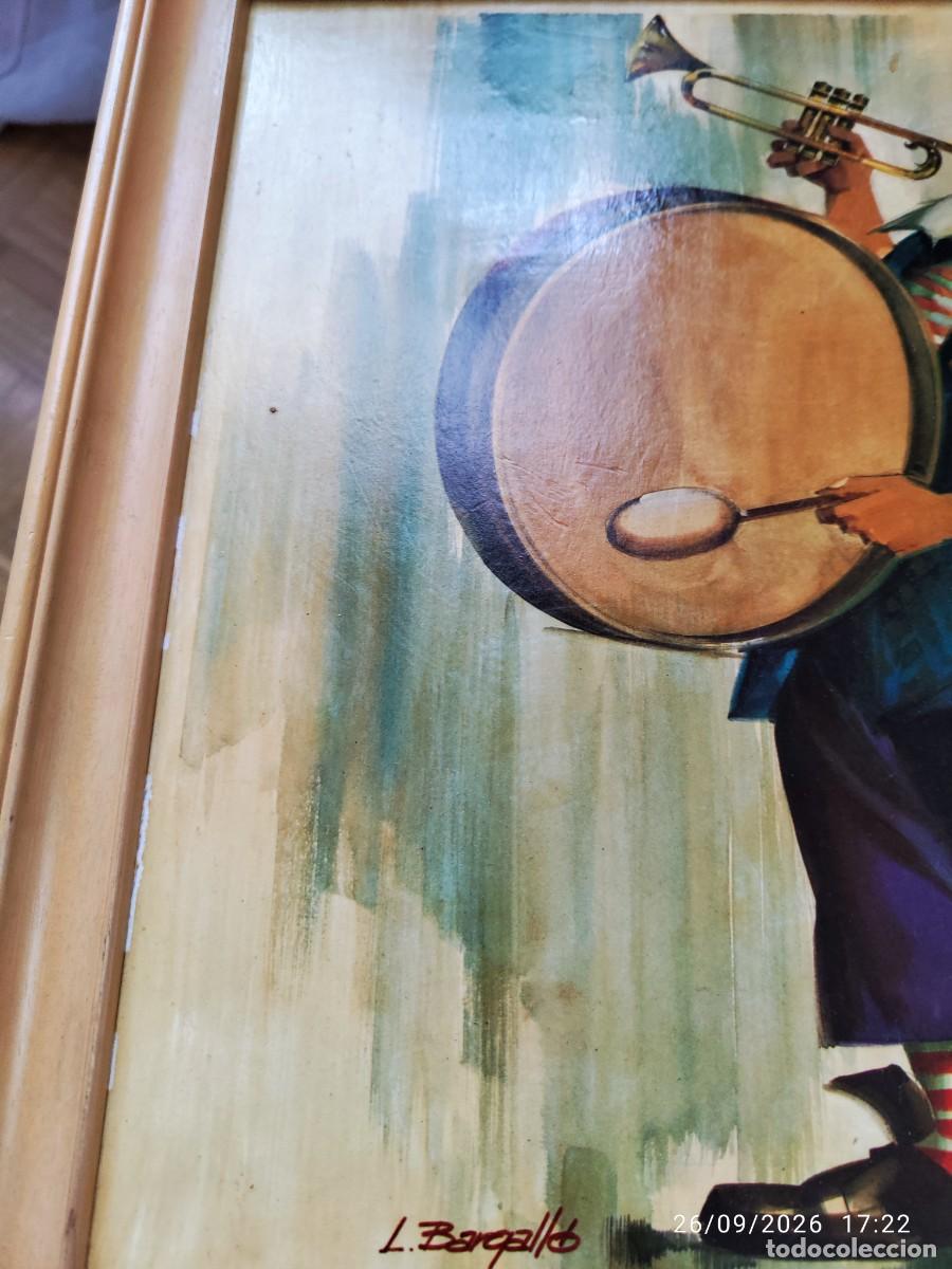 Vintage: CUADRO PAYASO EN TABLA ,DE LUIS BARGALLO. - Foto 5