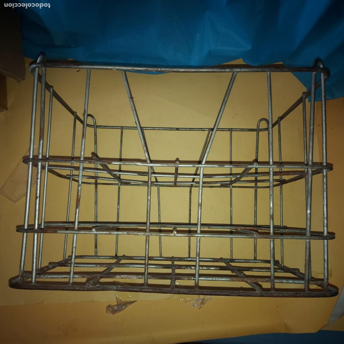 Vintage: CESTA O REJILLA METALICA ESTIDO VINTAGE, PORTABOTELLAS