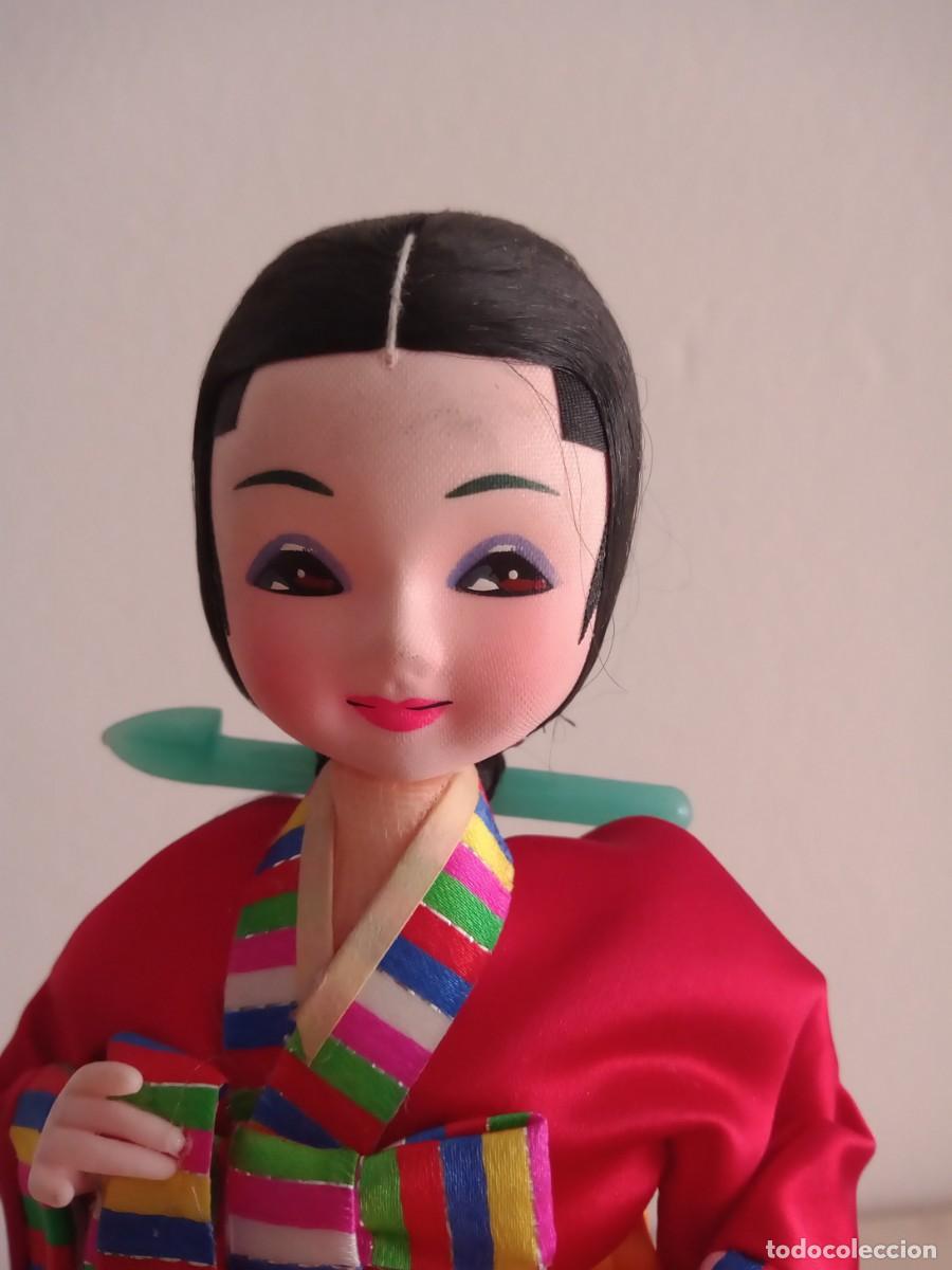 Vintage: MU&Ntilde;ECA TRADICIONAL COREANA HANBOK 25.5 CM - Foto 7