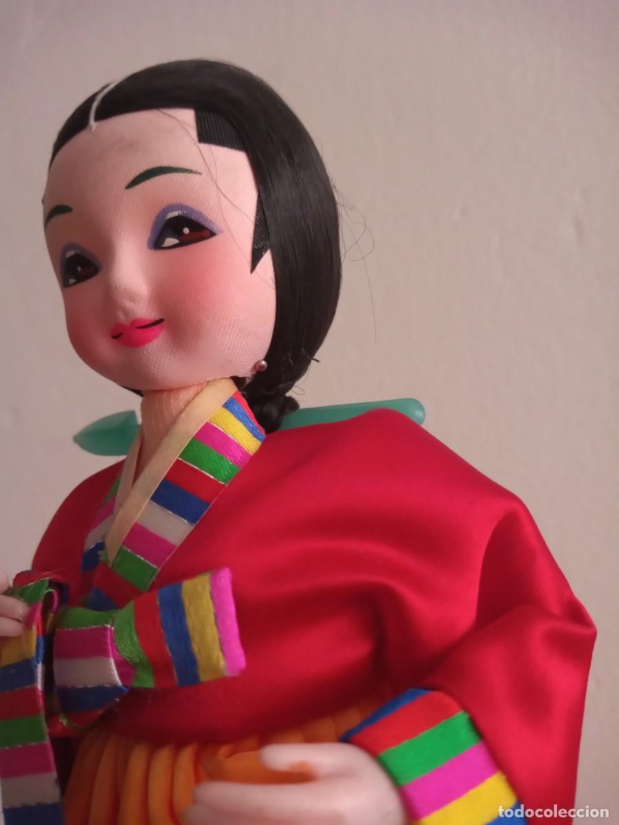 Vintage: MU&Ntilde;ECA TRADICIONAL COREANA HANBOK 25.5 CM - Foto 8