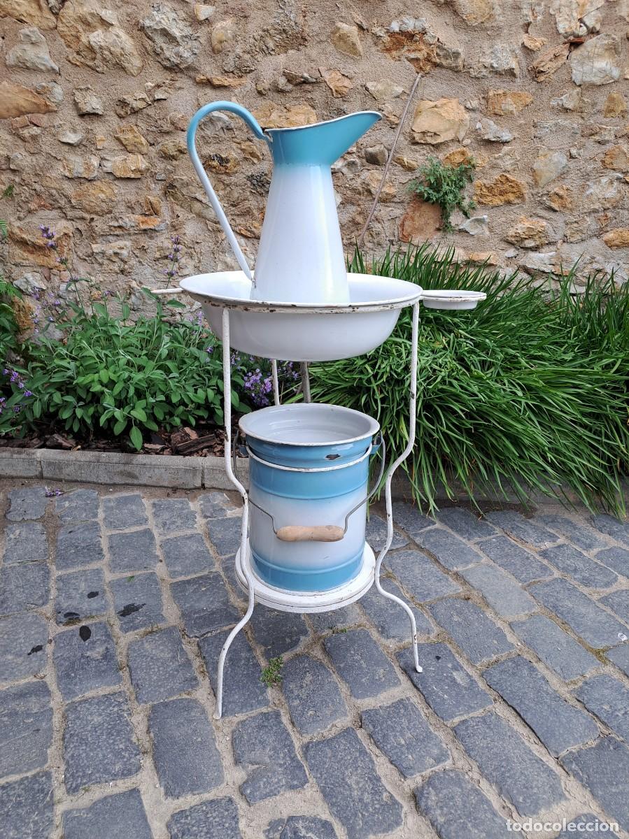 Vintage: LAVABO ANTIGUO DE CERAMICA Y FORJA