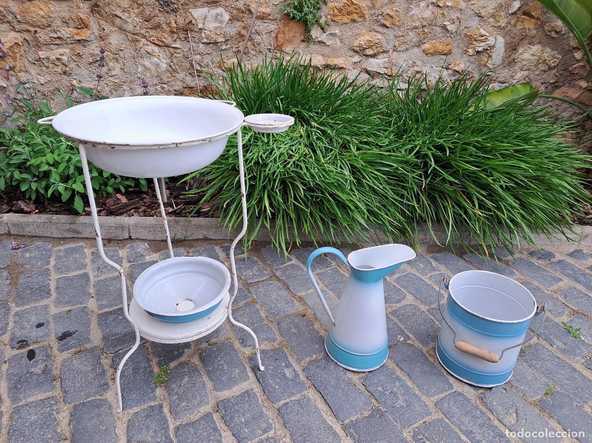 Vintage: LAVABO ANTIGUO DE CERAMICA Y FORJA - Foto 2