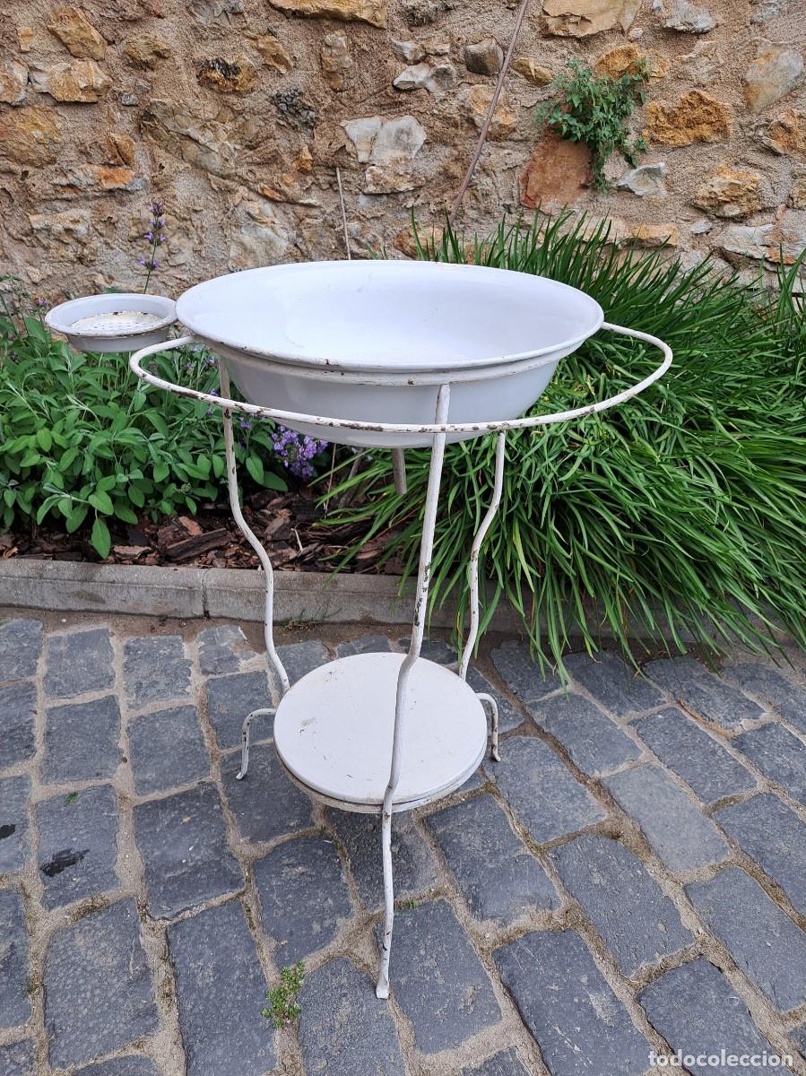 Vintage: LAVABO ANTIGUO DE CERAMICA Y FORJA - Foto 4
