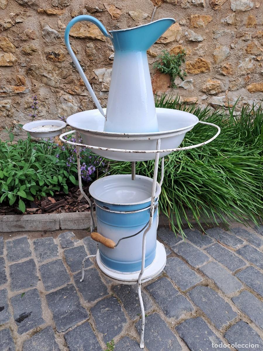 Vintage: LAVABO ANTIGUO DE CERAMICA Y FORJA - Foto 5