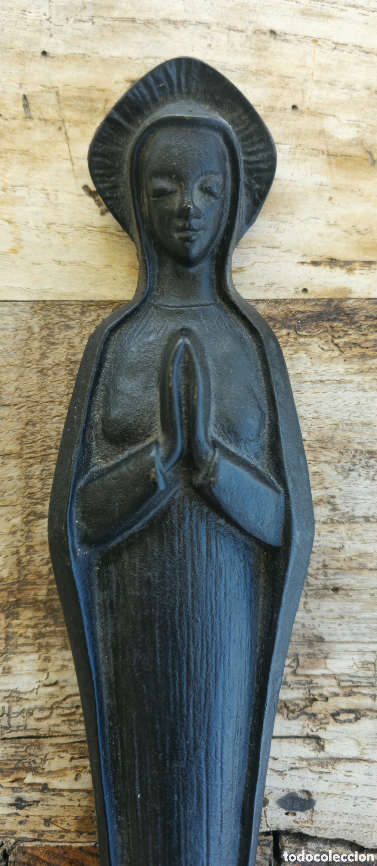 Vintage: Virgen Maria hierro fundido - Foto 3