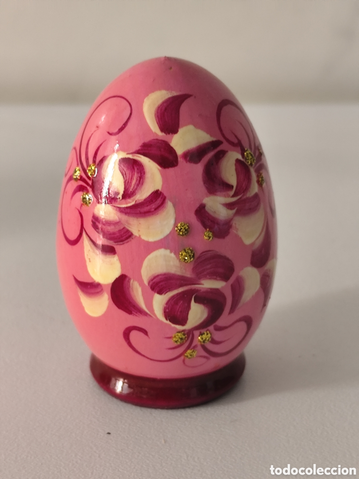 Vintage: Huevos de pascua de madera pintado a mano