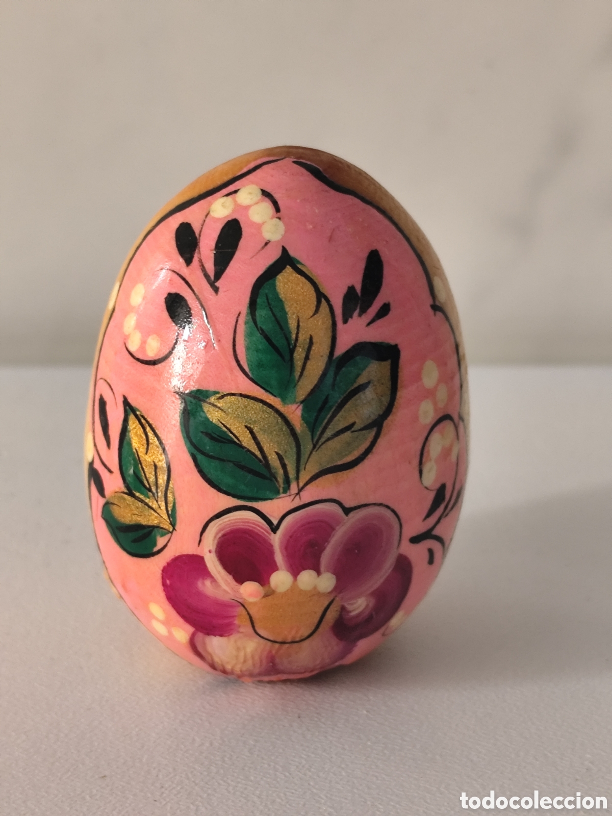 Vintage: Huevos de pascua de madera pintado a mano