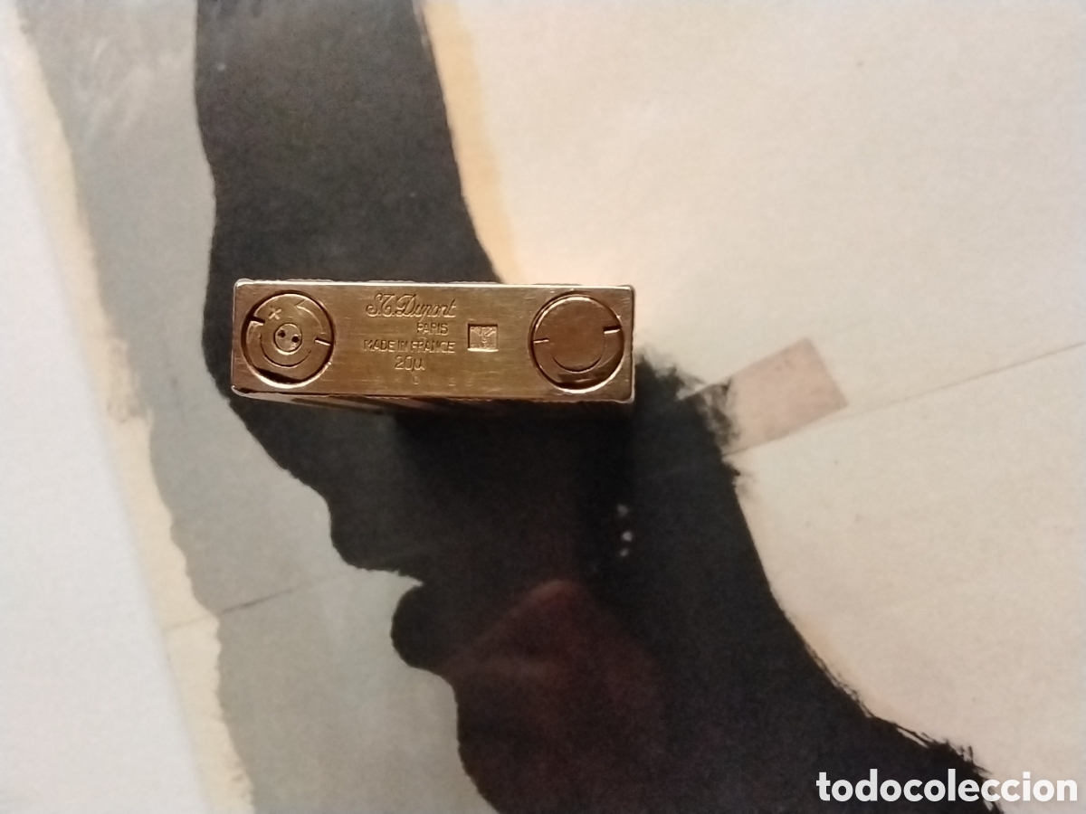 Vintage: MECHERO DUPONT ORO RAYA VERTICAL - Foto 3