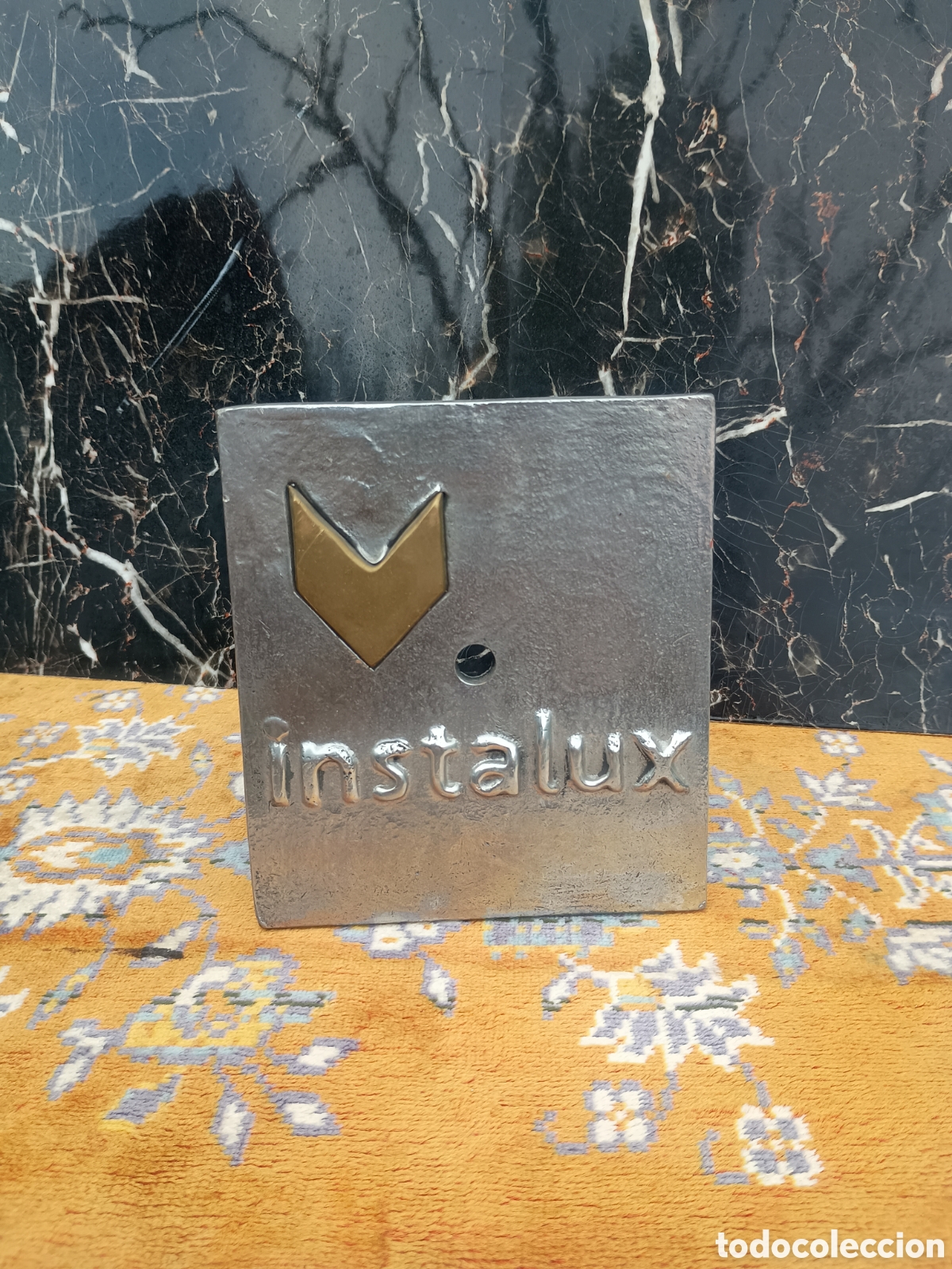 Vintage: Base publicidad bronce y aluminio - Foto 1