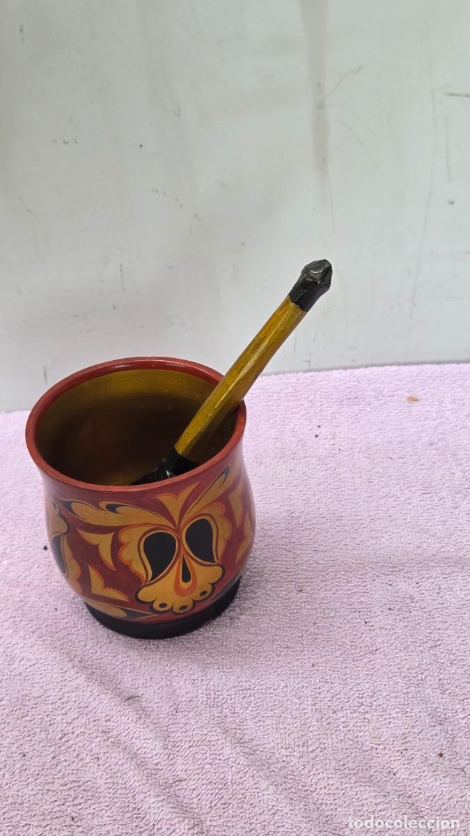 Vintage: cuenco y cuchar de madera ruso - Foto 1