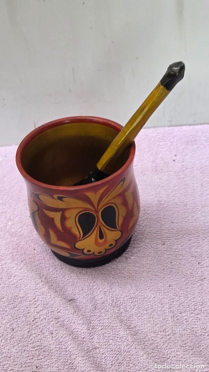 Vintage: cuenco y cuchar de madera ruso - Foto 3