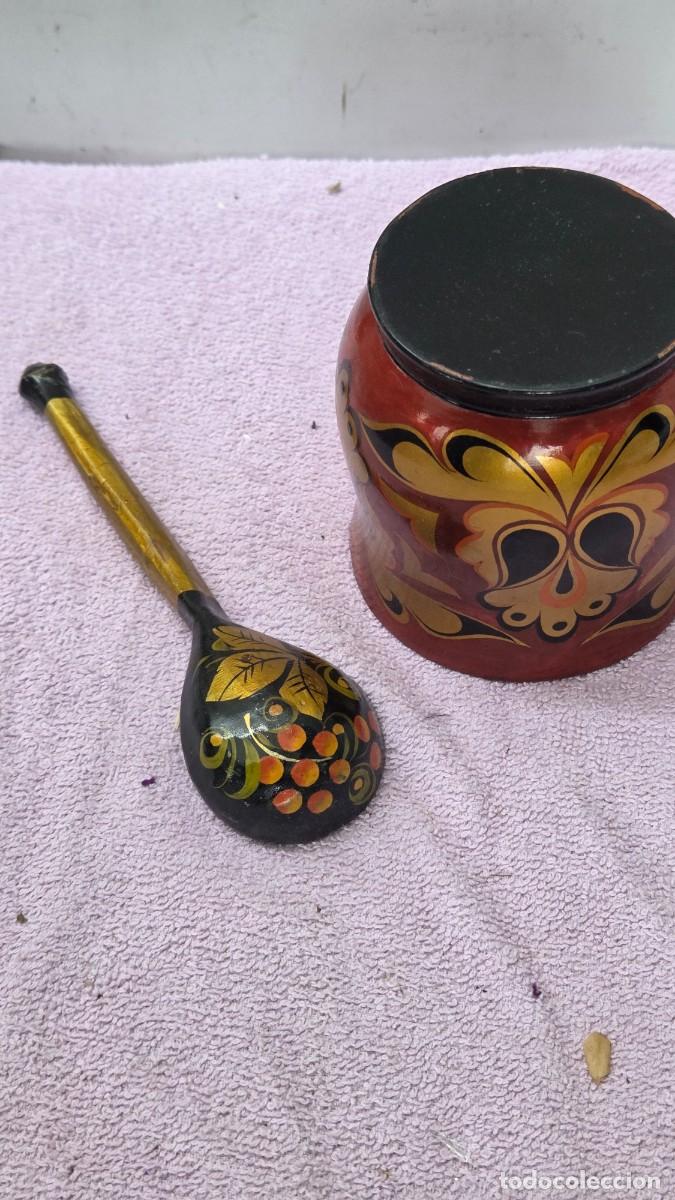 Vintage: cuenco y cuchar de madera ruso - Foto 7