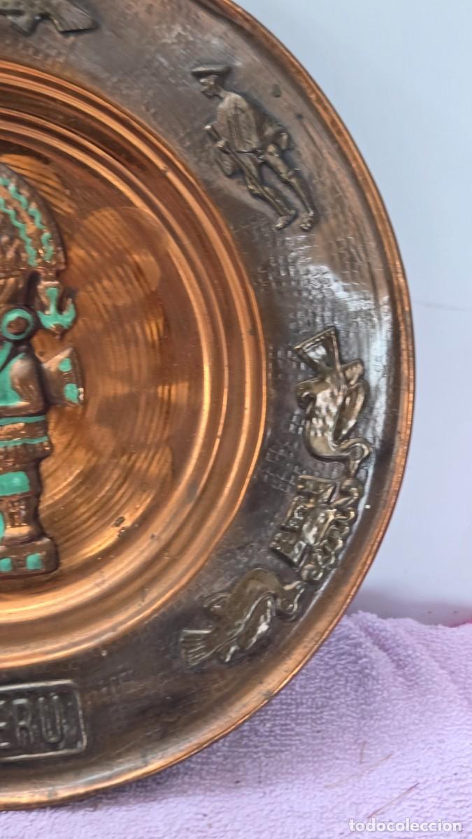 Vintage: plato de cobre mexicano inca - Foto 3