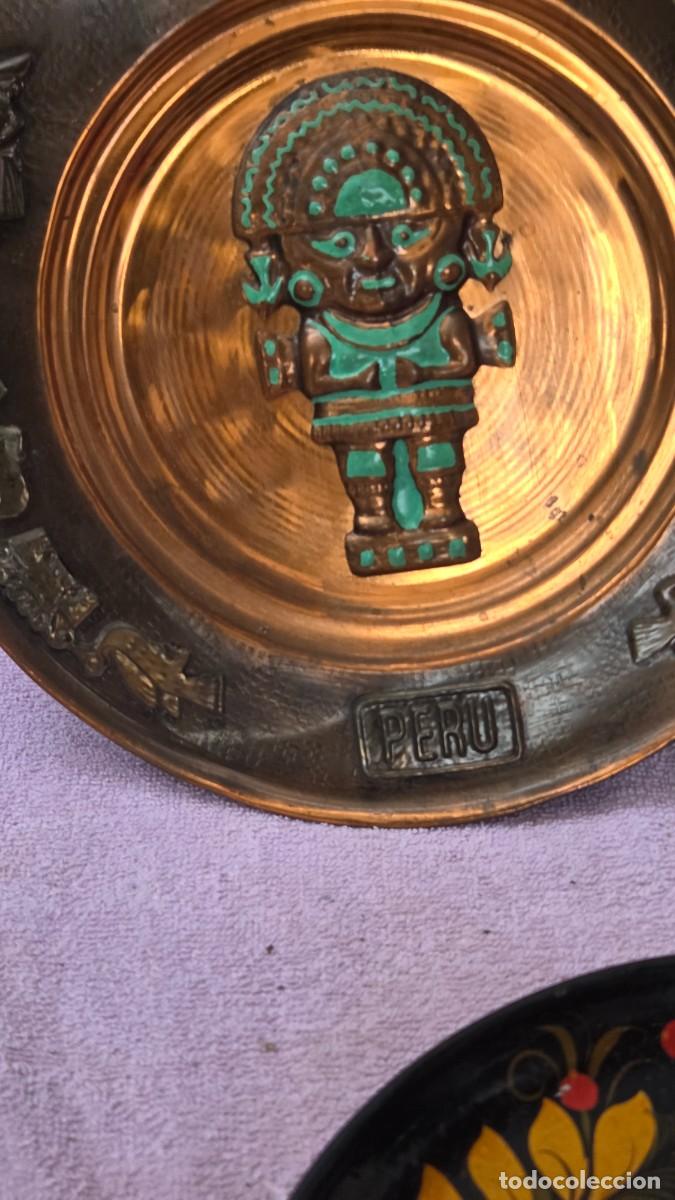 Vintage: plato de cobre mexicano inca - Foto 6