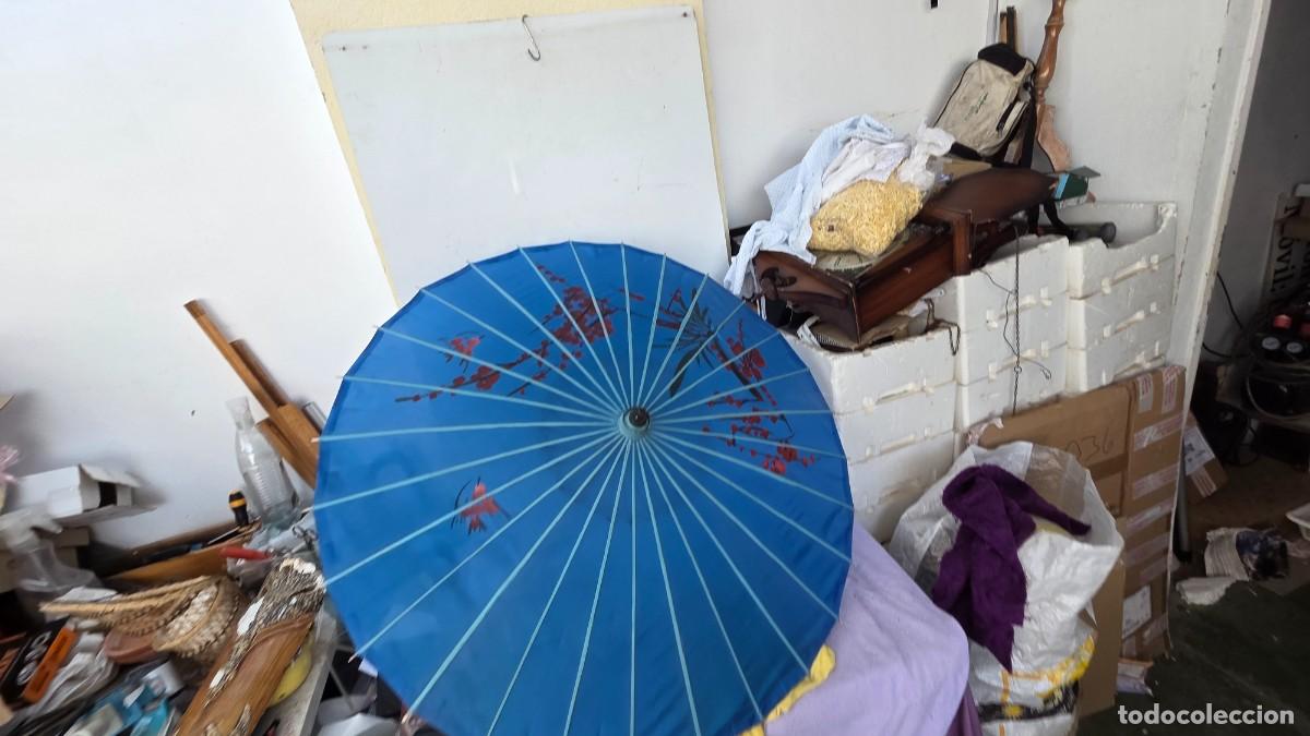 Vintage: sombrilla oriental azul - Foto 2