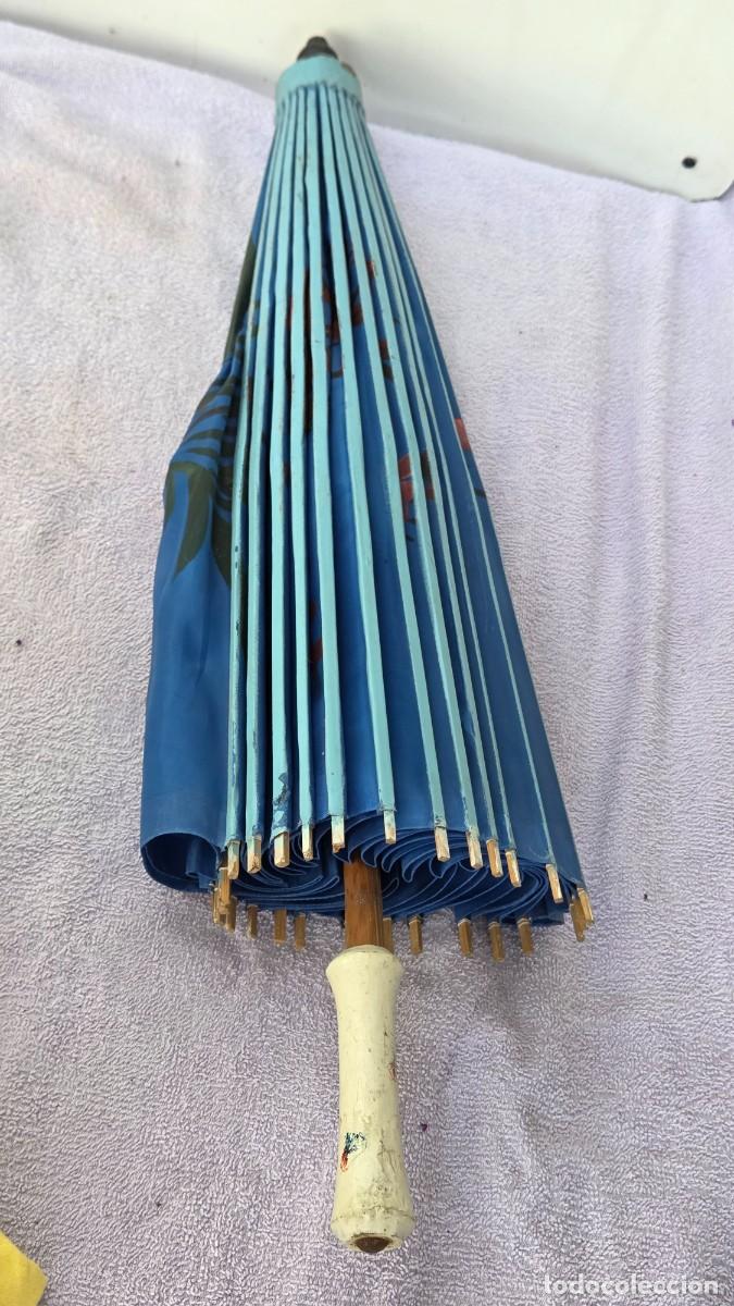 Vintage: sombrilla oriental azul - Foto 8