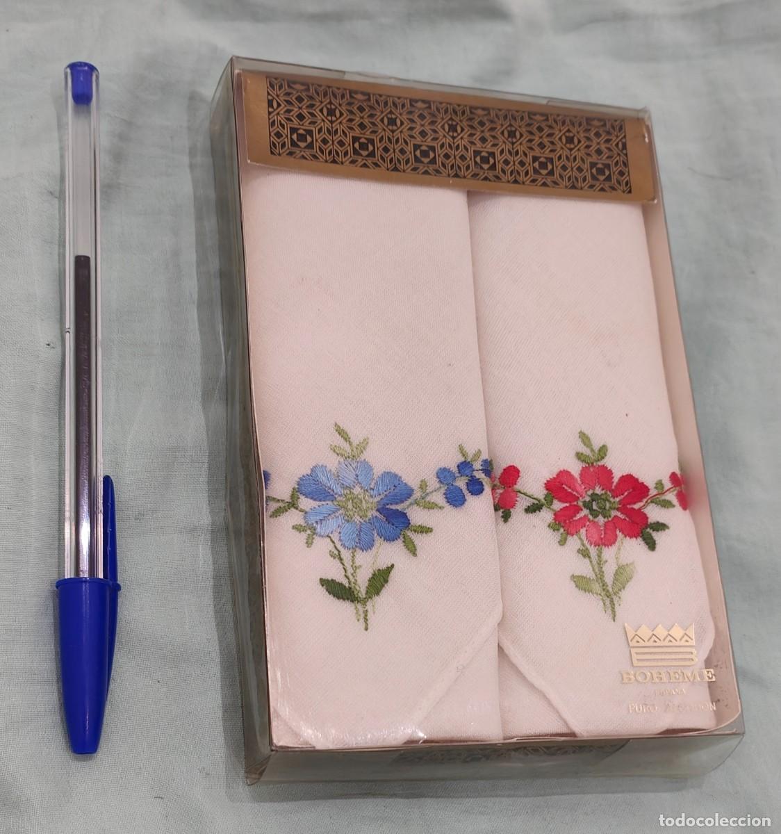 Vintage: Pa&ntilde;uelos Regalo ,Boheme ,Espa&ntilde;a,puro algod&oacute;n.en su bl&iacute;ster,vintage.