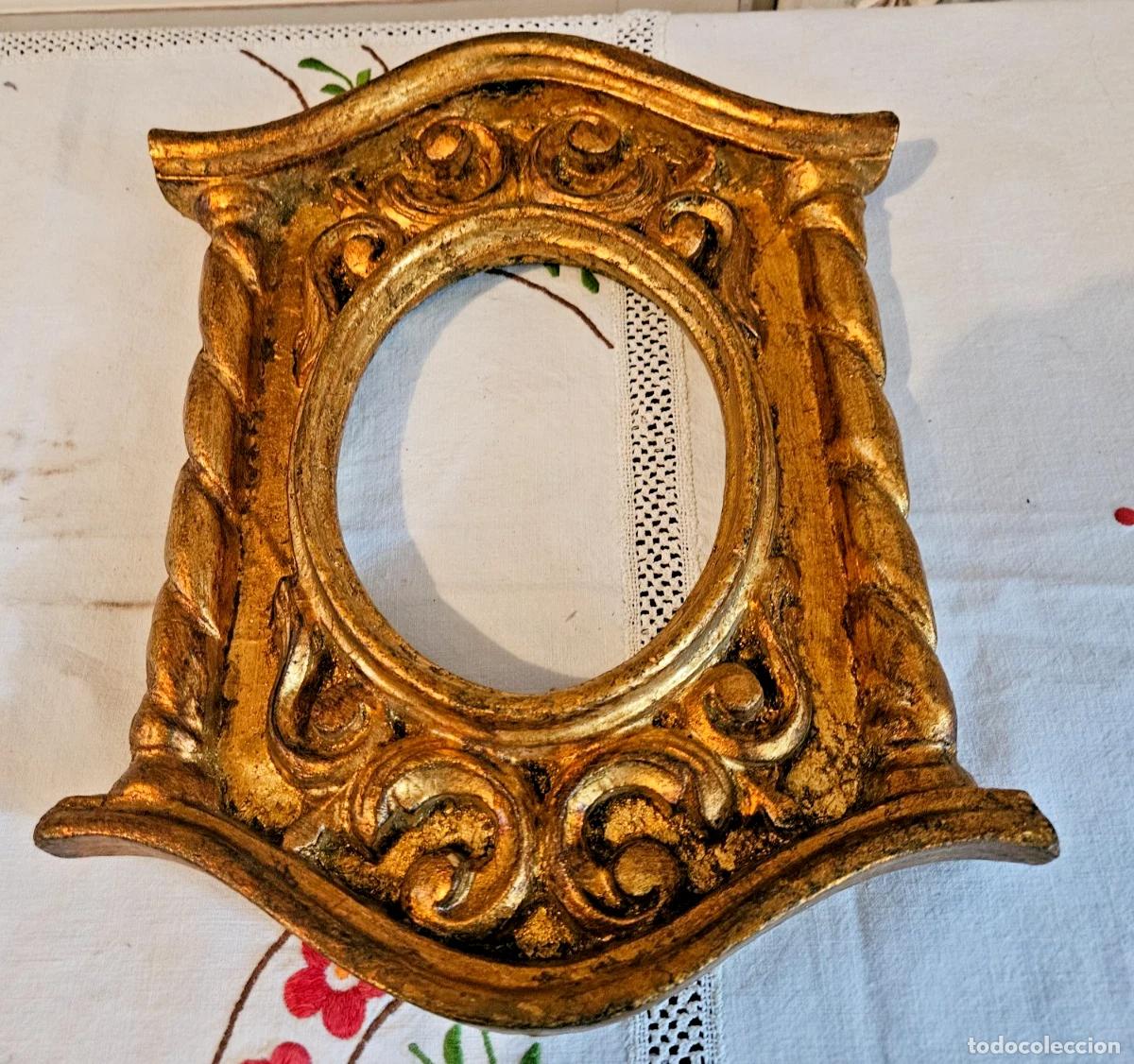 Vintage: VINTAGE CADRE COMPOSITE DOR&Eacute; A TRANSFORMER EN MIROIR STYLE FLORENTIN H 28 CM