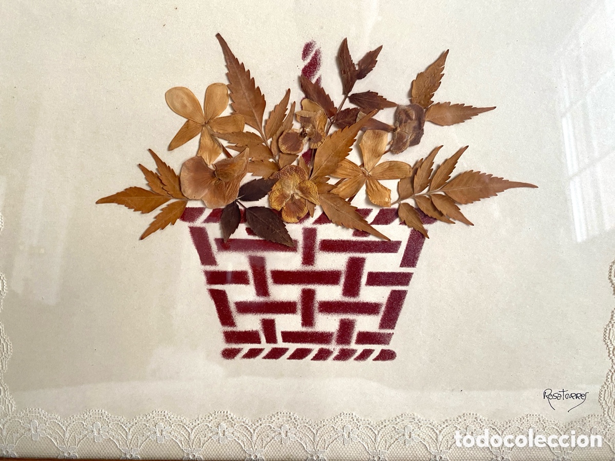 Vintage: Cuadro vintage flores secas - Foto 2