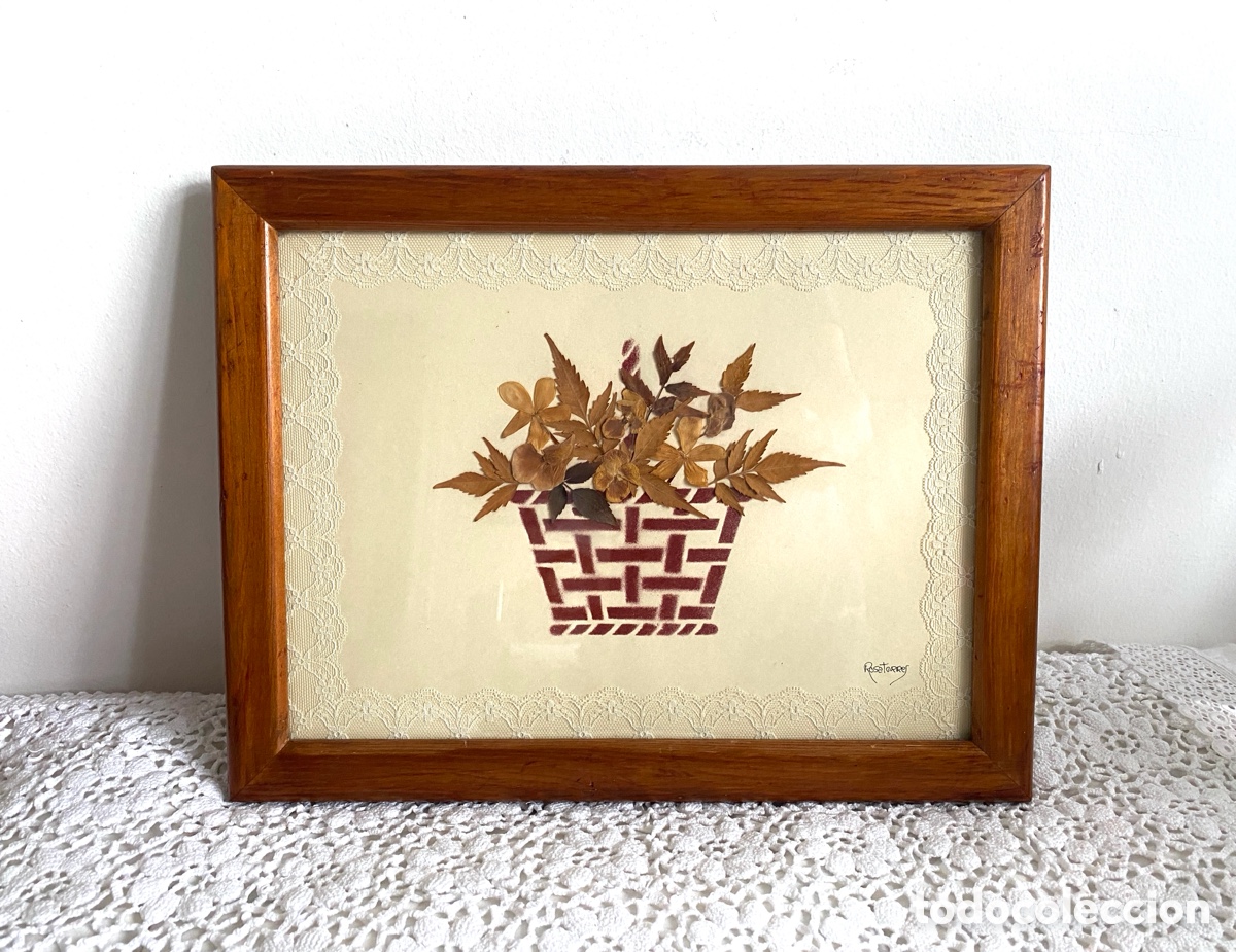 Vintage: Cuadro vintage flores secas