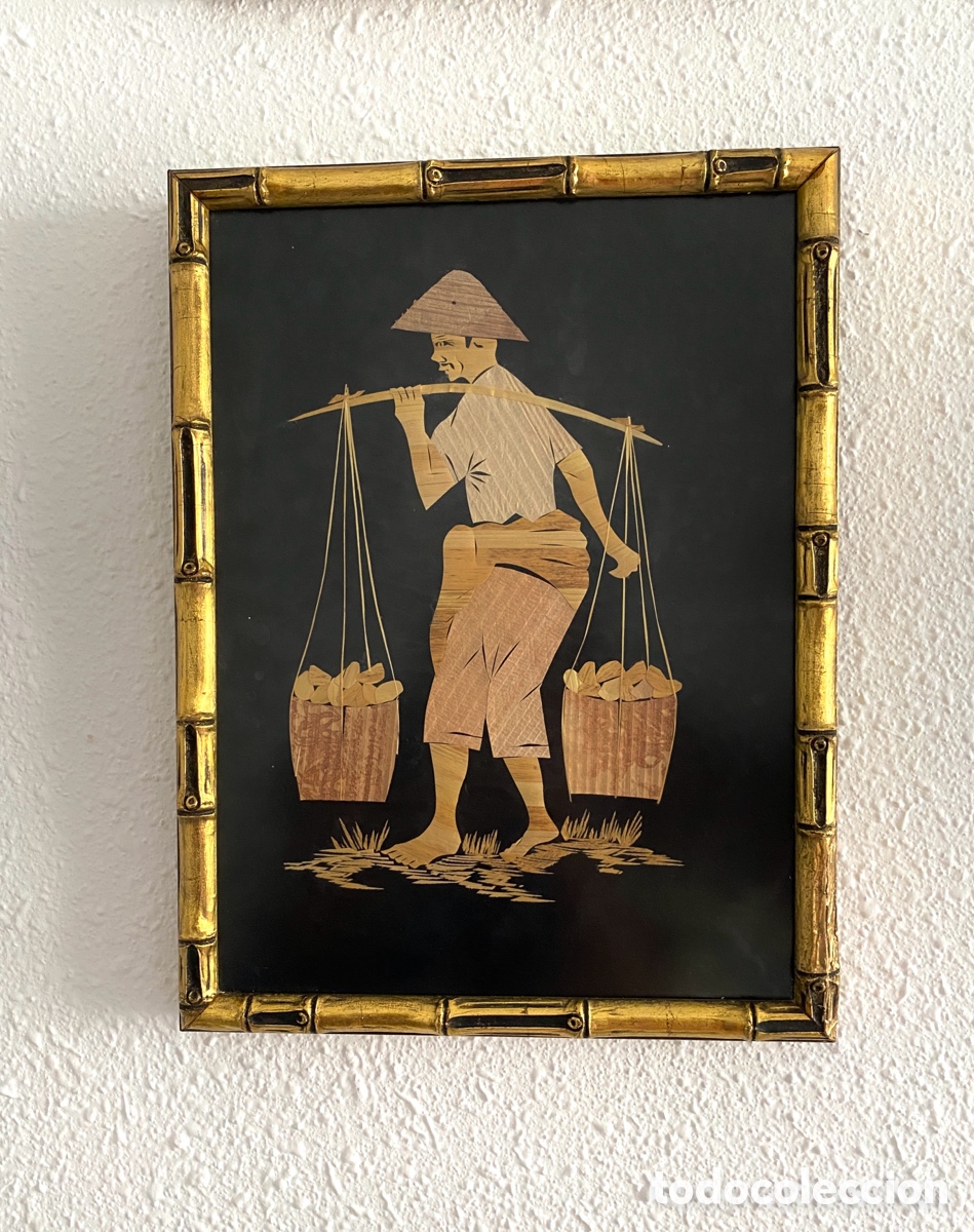 Vintage: Cuadro vintage hombre asiatico