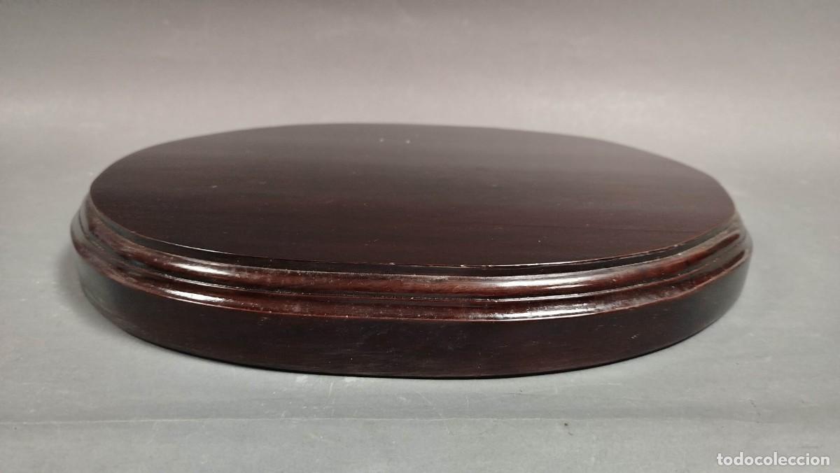 Vintage: BASE MADERA BARNIZADA OVALADA - Foto 3