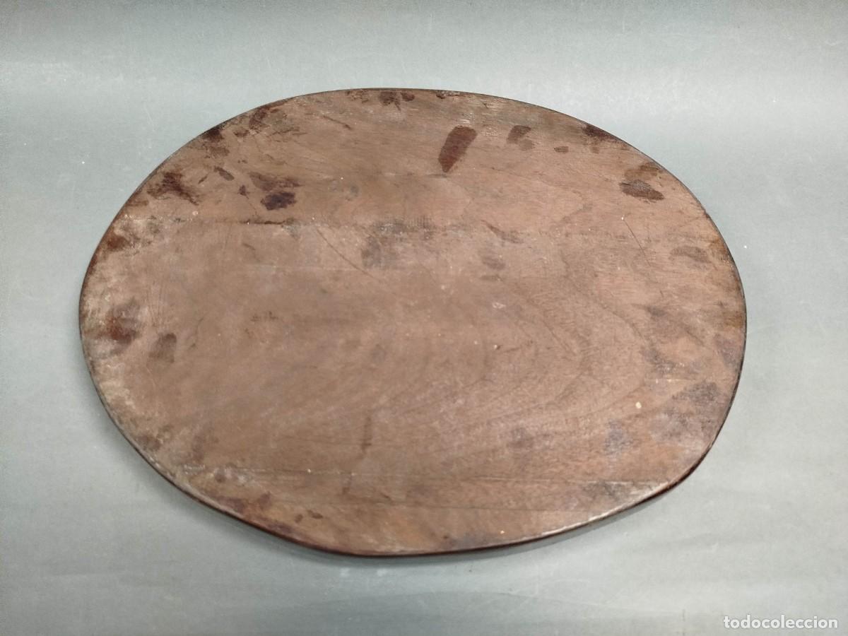 Vintage: BASE MADERA BARNIZADA OVALADA - Foto 4