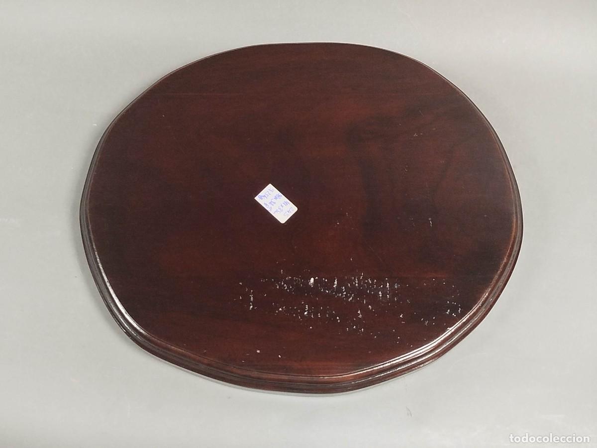 Vintage: BASE MADERA BARNIZADA OVALADA - Foto 5