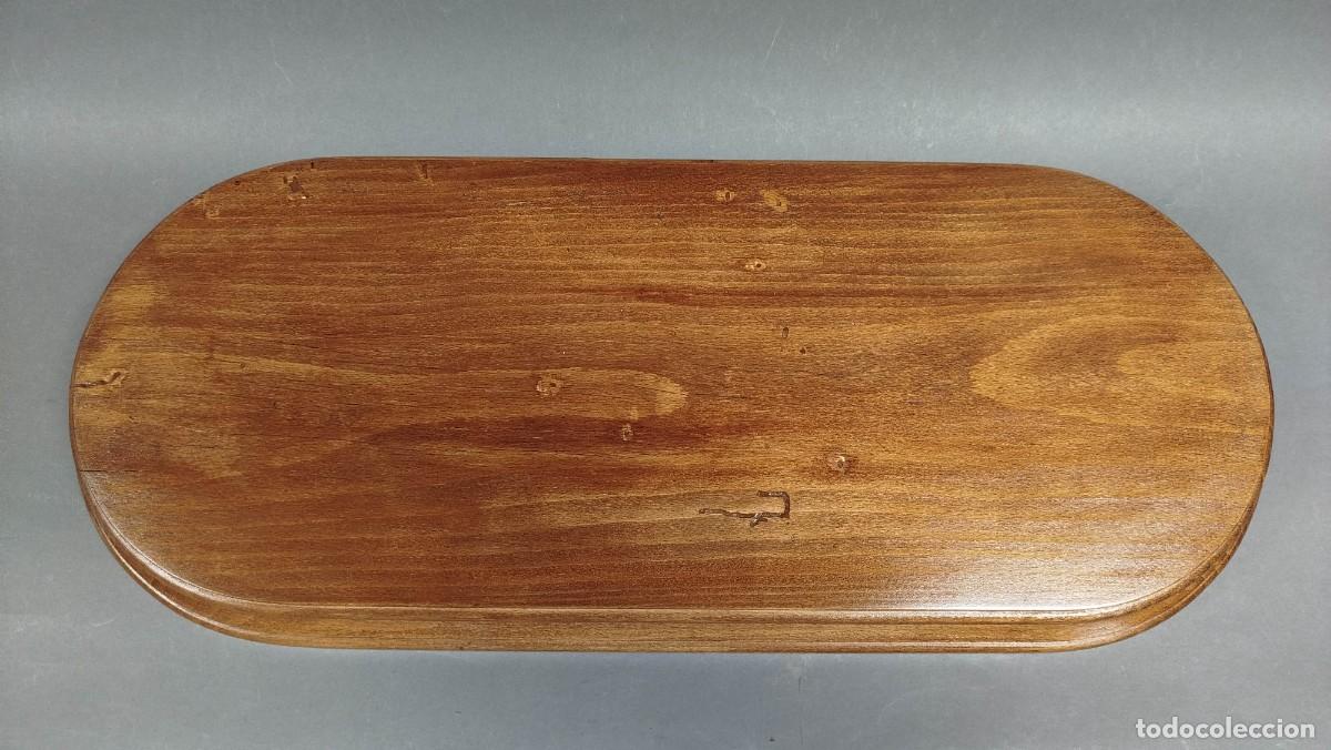 Vintage: PEANA DE MADERA DE ROBLE ALARGADA - Foto 1