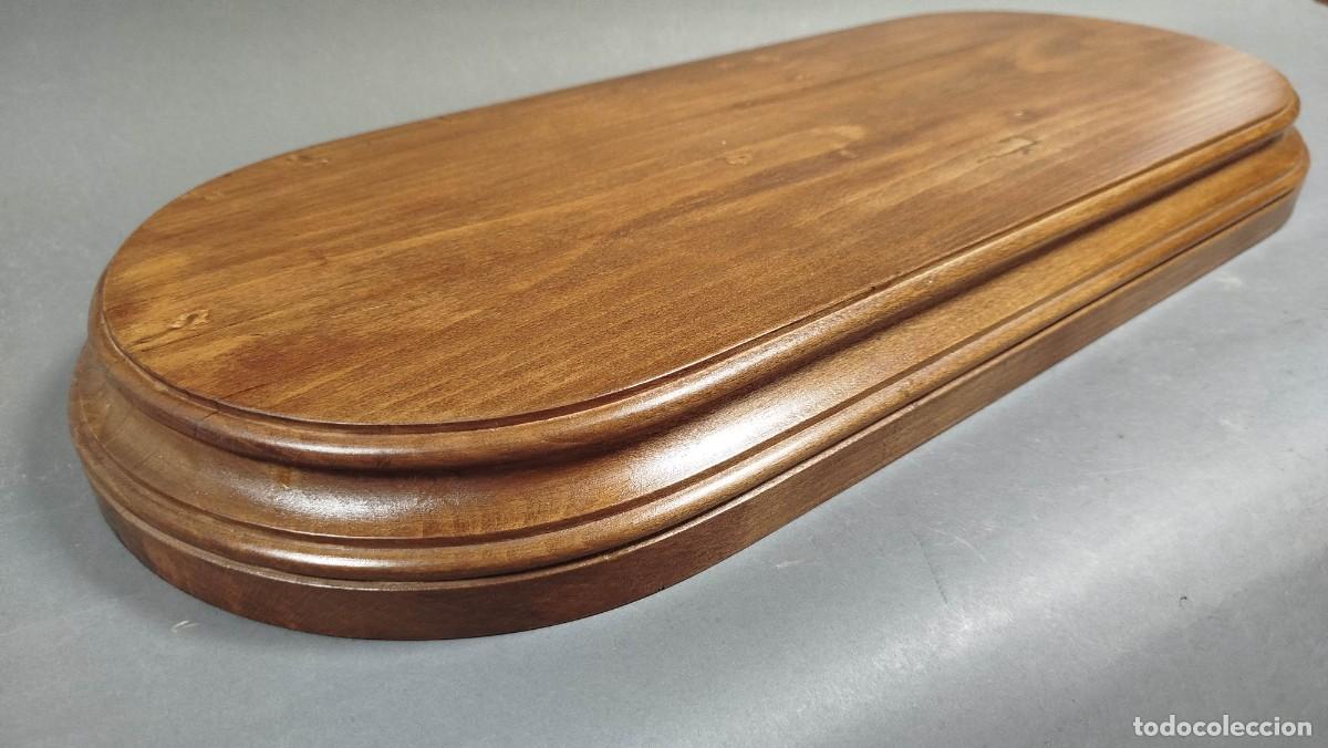 Vintage: PEANA DE MADERA DE ROBLE ALARGADA - Foto 3