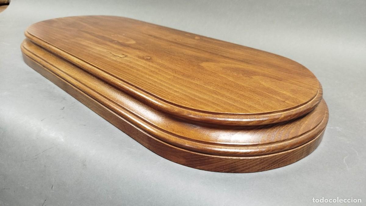 Vintage: PEANA DE MADERA DE ROBLE ALARGADA - Foto 4
