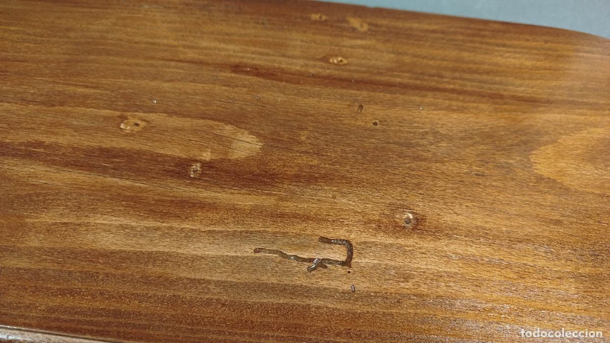Vintage: PEANA DE MADERA DE ROBLE ALARGADA - Foto 5