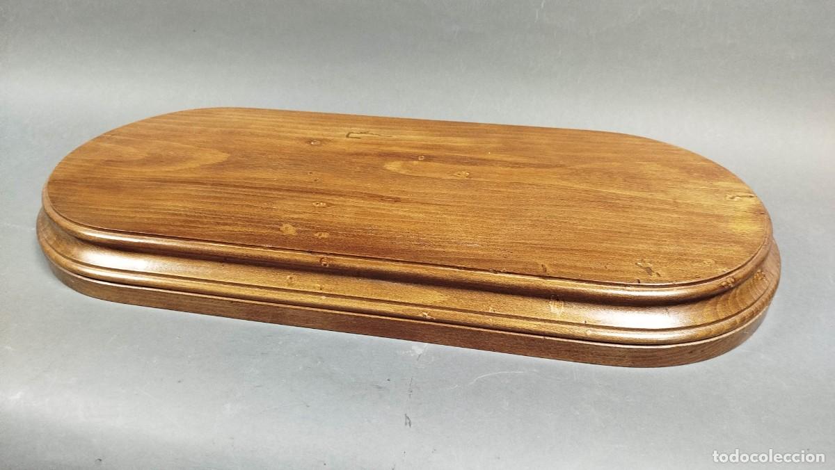 Vintage: PEANA DE MADERA DE ROBLE ALARGADA - Foto 6