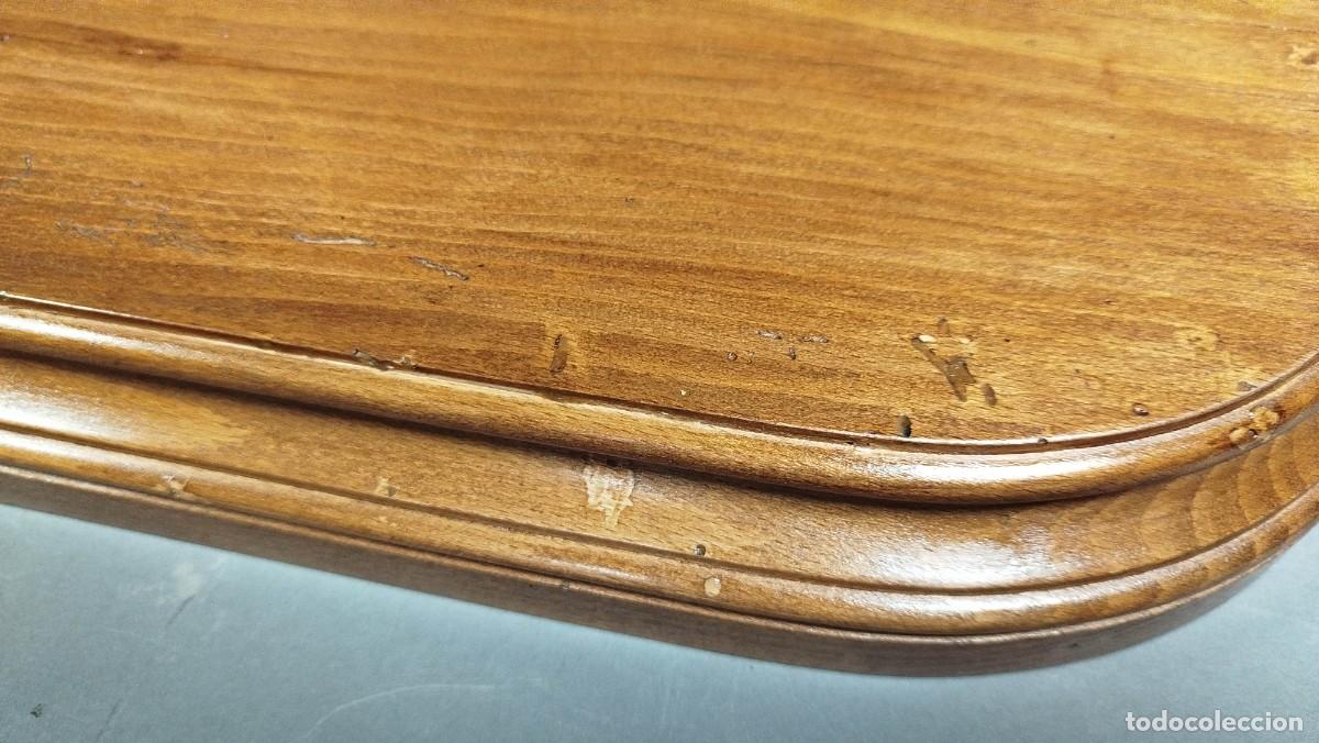 Vintage: PEANA DE MADERA DE ROBLE ALARGADA - Foto 7