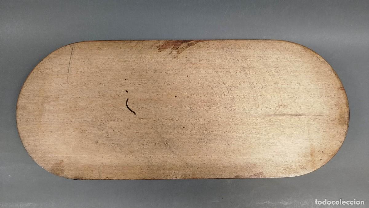 Vintage: PEANA DE MADERA DE ROBLE ALARGADA - Foto 8