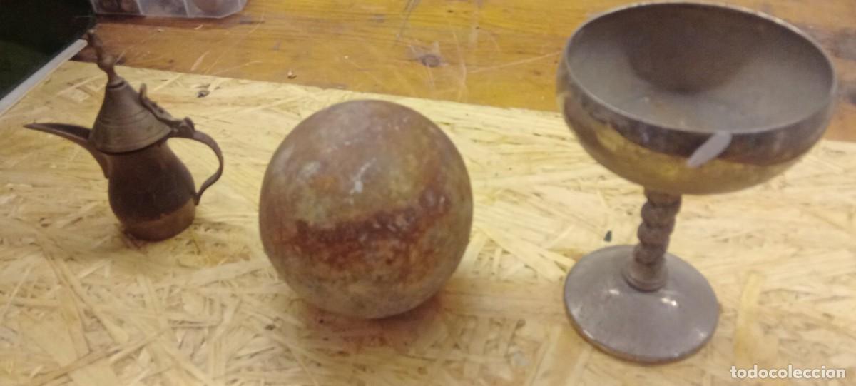 Vintage: Copa,Bola,Jarrita,Recipiente de metal - Foto 2
