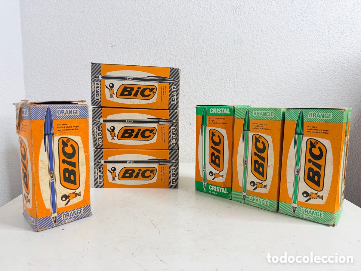 Vintage: Lote cajas vintage de bol&iacute;grafos BIC Original 1980s
