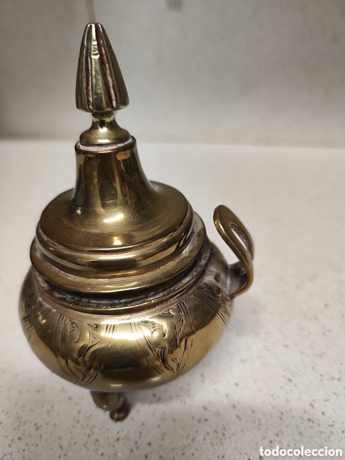 Vintage: Azucarera antigua de bronce de dos piezas - Foto 3